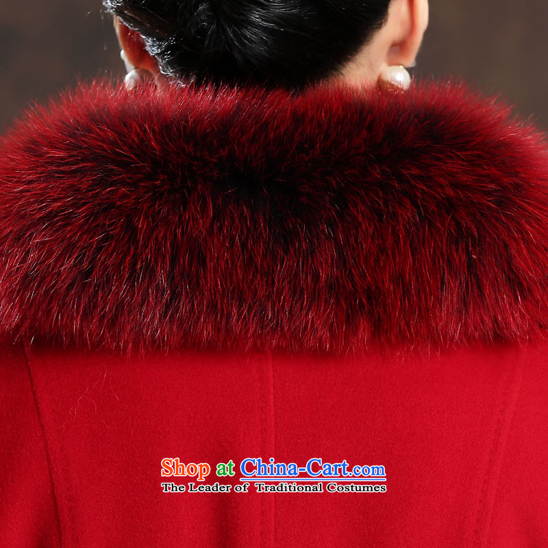 Palun Yu really high-end Fox Washable Wool velvet cloak gross women 2015 winter new ultra-Nagymaros jacket? gross collar woolen coat temperament in Sau San long H848 large red XL, Jimmy (palanyu parrain) , , , shopping on the Internet