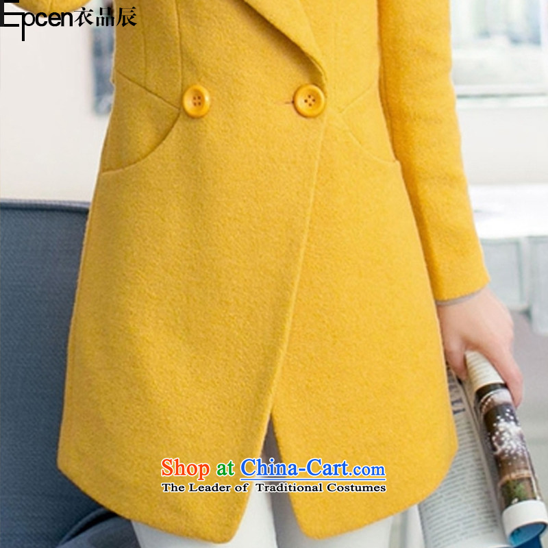 Yi Jin (epcen No. 2015), autumn and winter new products for women in thick long coats NRJ1661 gross Sau San? yellow S Yi Jin (epcen NO.) , , , shopping on the Internet