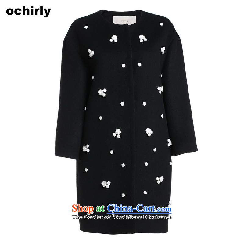 When the Euro 2015 Power ochirly new female flowers in the autumn boxed long-wool? jacket auricle 1153342750 Black L(170/92a), Europe, 090 (ochirly) , , , shopping on the Internet