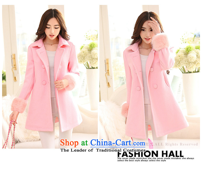 Hundreds of gross coats women bathing in the? 2015 autumn and winter new larger version in Korea Sau San long wool coat jacket women? 8832 pink M picture, prices, brand platters! The elections are supplied in the national character of distribution, so action, buy now enjoy more preferential! As soon as possible.
