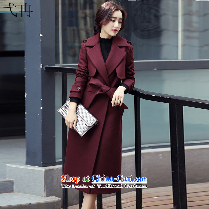 Cruise in the Advanced 2015 winter coats women? Boxed new women's autumn, Korean long thin video   Gross Y244 female jacket coat? deep red wine to      enjoy more...., L, online shopping
