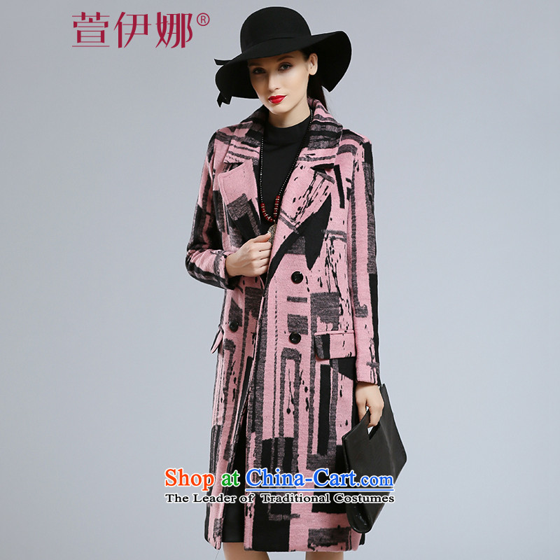 Xuan ina 2015 autumn and winter coats gross new female Korean?   in long double-personality gross flows of female jacket is pink XXL