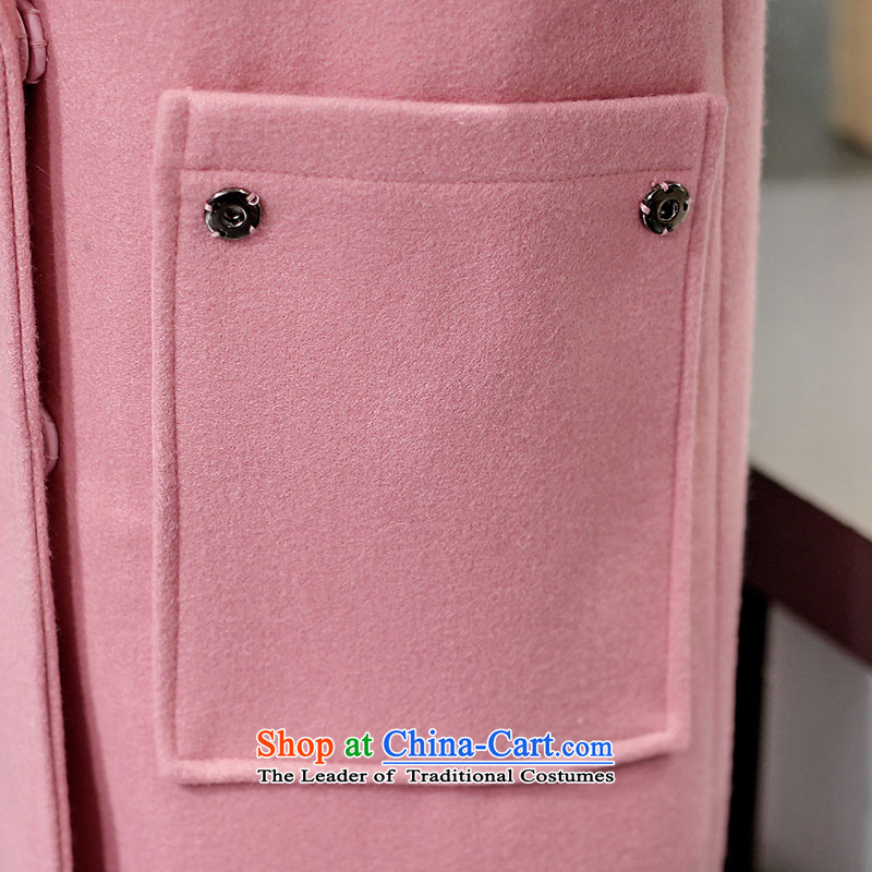 Morcar Connie snow 2015 autumn and winter female Korean version of the new liberal larger gross? With cap really campaign jacket sub gross? coats that long pink M Moka Connie Snow (mokanixue) , , , shopping on the Internet