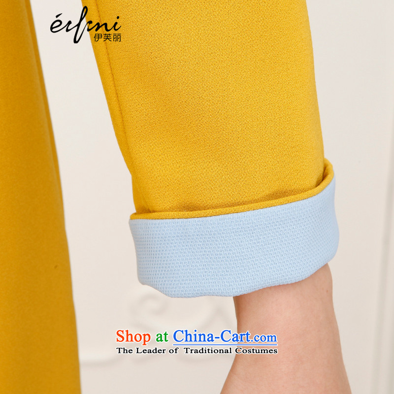 For a limited time (】 【 Shang xin], Evelyn Lai 2015 autumn and winter new products to suit in a mock-neck long small jacket 140833413643 caramel , L, Evelyn eifini lai () , , , shopping on the Internet