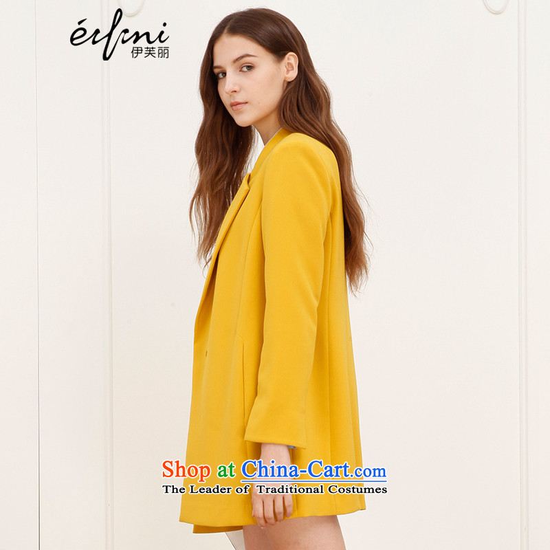 For a limited time (】 【 Shang xin], Evelyn Lai 2015 autumn and winter new products to suit in a mock-neck long small jacket 140833413643 caramel , L, Evelyn eifini lai () , , , shopping on the Internet