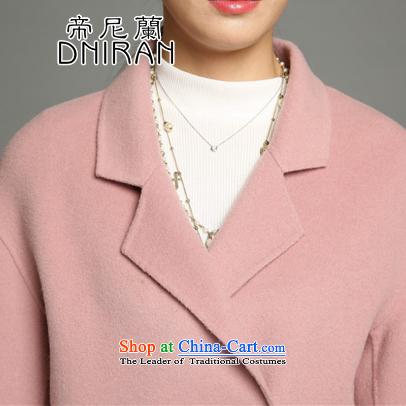 The Neelam gross? woolen coat two-sided female coats female non-cashmere overcoat female winter 2015 new gross? In long pink coat of M, Ran (DNIRAN) , , , shopping on the Internet