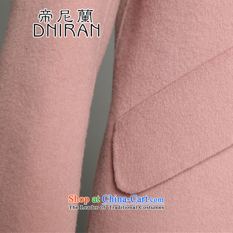 The Neelam gross? woolen coat two-sided female coats female non-cashmere overcoat female winter 2015 new gross? In long pink coat of M, Ran (DNIRAN) , , , shopping on the Internet