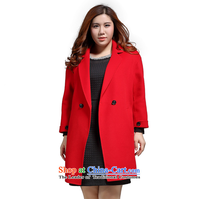 The former Yugoslavia Li Sau 2015 Fall/Winter Collections new larger female classic reverse collar video thin warm wool double-side coats female 0591 Li Hsiu-upholstered 3XL, small shopping on the Internet has been pressed.