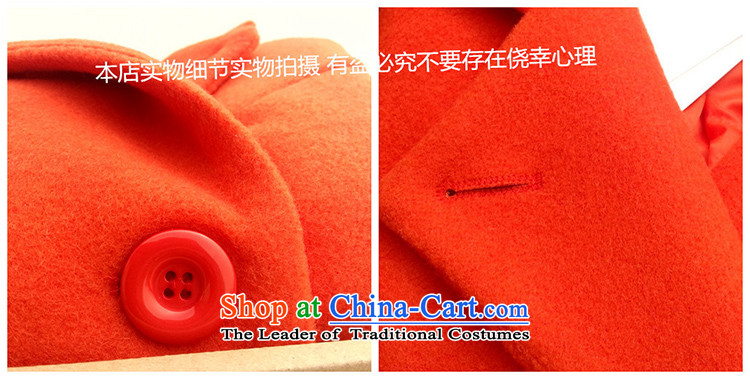 Su Connie Cayman 2015 autumn and winter new thick Connie sub windbreaker loose wool rib cage-cashmere overcoat so coat in long red-orange plus cotton S picture, prices, brand platters! The elections are supplied in the national character of distribution, so action, buy now enjoy more preferential! As soon as possible.