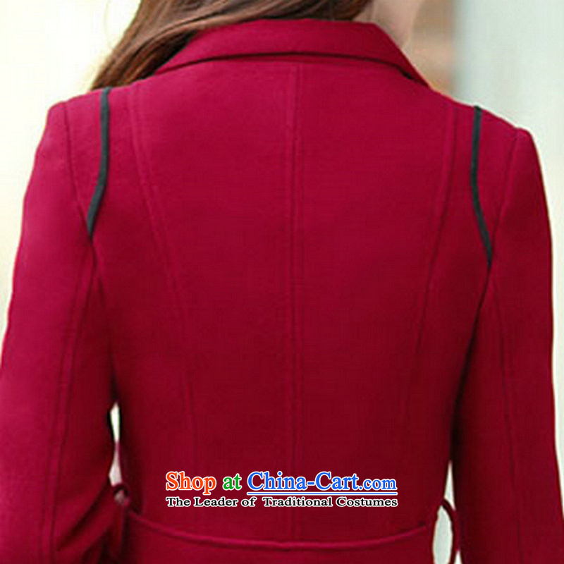 Once again we get gross coats female Korean version 2015 winter decorated in women's medium to long term, in gross? jacket female wine red (110-120 XL), the burden of Swordmakers again , , , shopping on the Internet