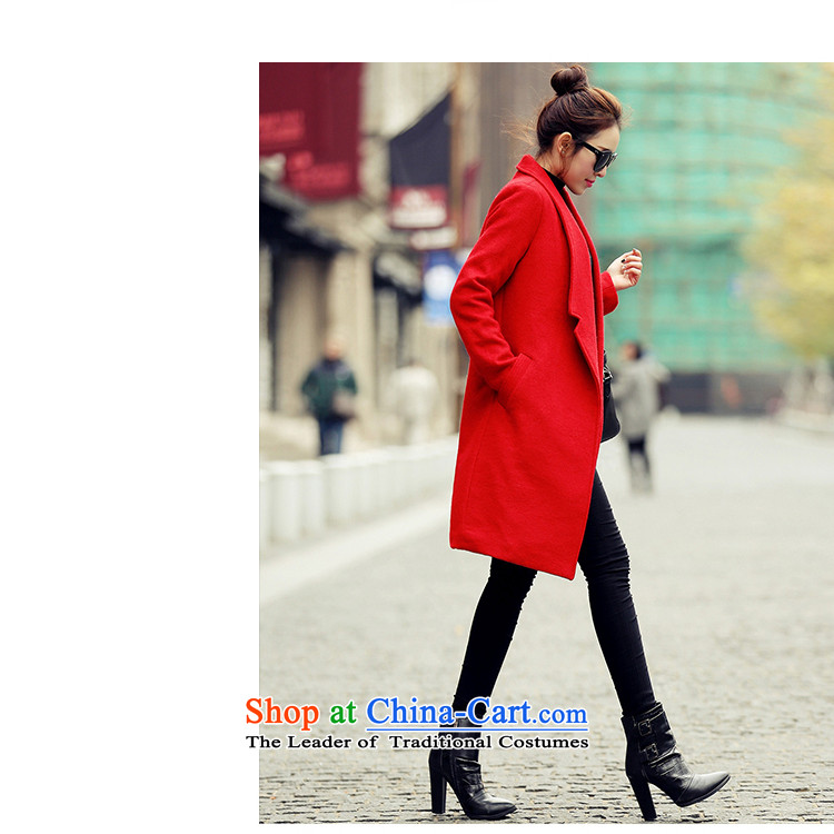 Pure color in long Sau San lapel a wool coat red XL Photo, prices, brand platters! The elections are supplied in the national character of distribution, so action, buy now enjoy more preferential! As soon as possible.