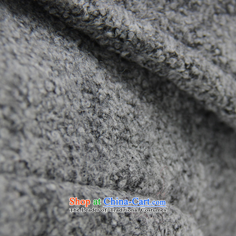 Pure color in long Sau San lapel a wool coat of gray, so (XINYARAN) , , , shopping on the Internet