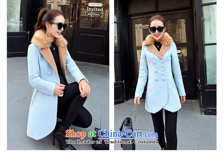 Load the autumn 2015 has sin new Korean citizenry video thin solid stylish and simple gross? female blue jacket    L picture, prices, brand platters! The elections are supplied in the national character of distribution, so action, buy now enjoy more preferential! As soon as possible.