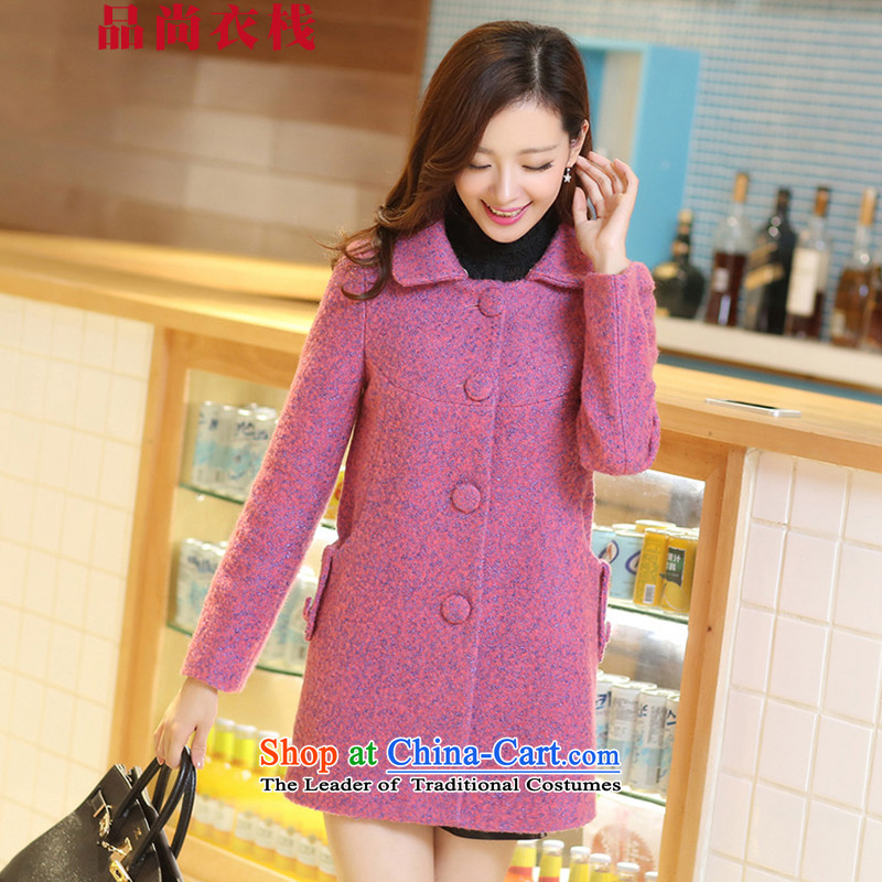 Products are by 2015 autumn and winter clothing stack in the new long coats female PZZS1515 gross? The Purple?L