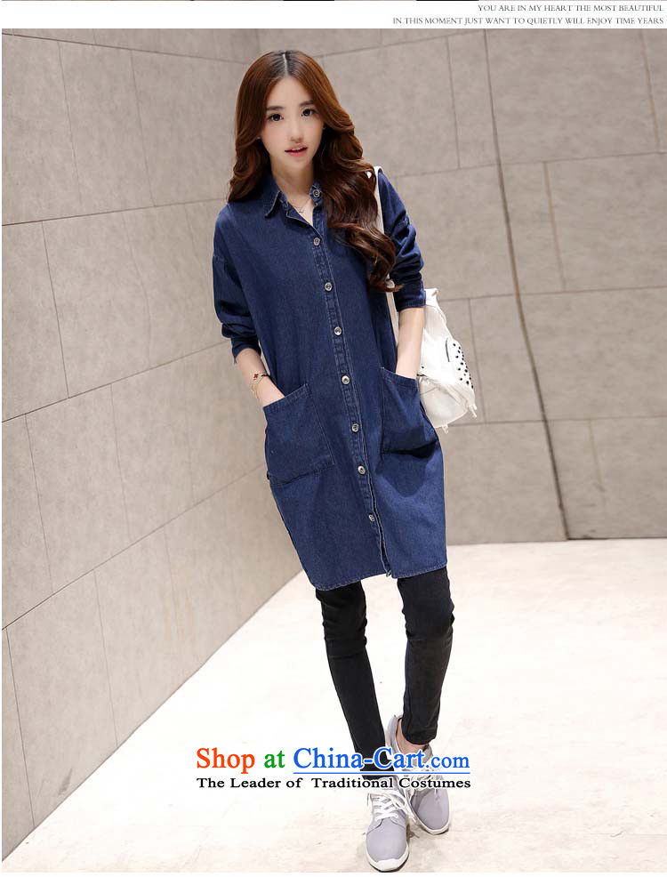 Mr James TIEN Yi Korean girls in spring and autumn large stylish coat xl female autumn blouses thick Tien large 2015 Leisure cowboy windbreaker female extra thick blue XXXXXL girls' 180 to 200 catties picture, prices, brand platters! The elections are supplied in the national character of distribution, so action, buy now enjoy more preferential! As soon as possible.