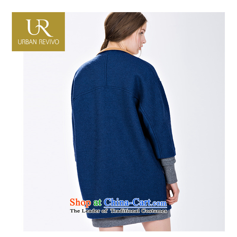 Ur youth female trend of new products to the ribs-Bi-color coats YV14D49S1GN004 gross dark blue L,ur,,,? Online Shopping