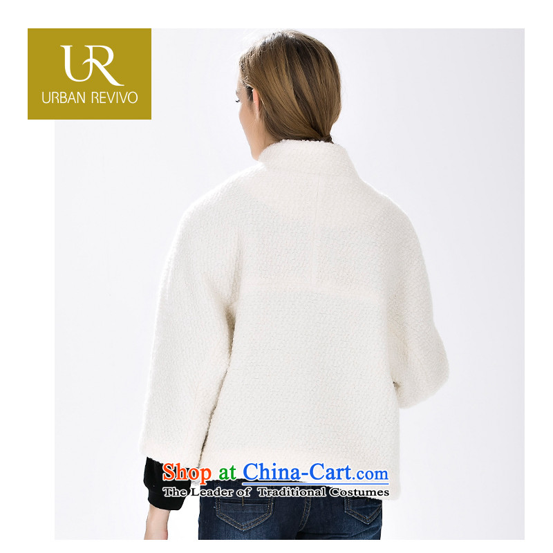Ur youth female autumn and winter break new Pocket trim hair? leisure jacket YL15A01S1BN001 rice white L,ur,,, shopping on the Internet