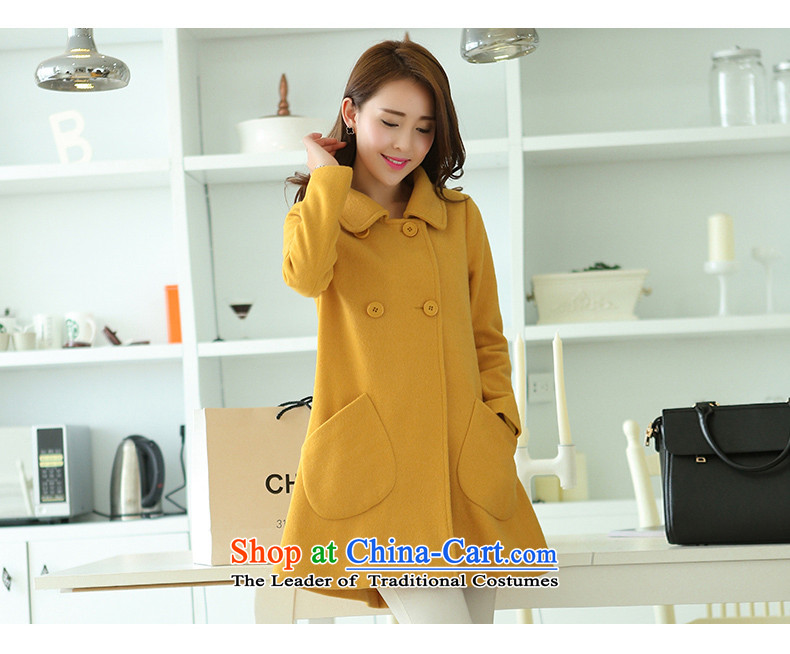 Good El docking 2015 autumn and winter New Women Korean Sau San cloak? butted long wool fleece a wool coat 1562 turmeric yellow XXL picture, prices, brand platters! The elections are supplied in the national character of distribution, so action, buy now enjoy more preferential! As soon as possible.