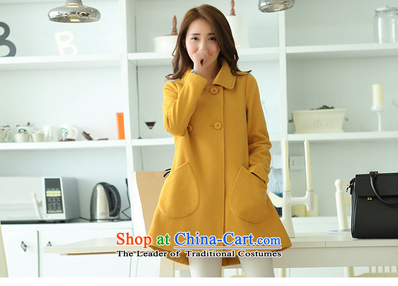 Good El docking 2015 autumn and winter New Women Korean Sau San cloak? butted long wool fleece a wool coat 1562 turmeric yellow XXL picture, prices, brand platters! The elections are supplied in the national character of distribution, so action, buy now enjoy more preferential! As soon as possible.