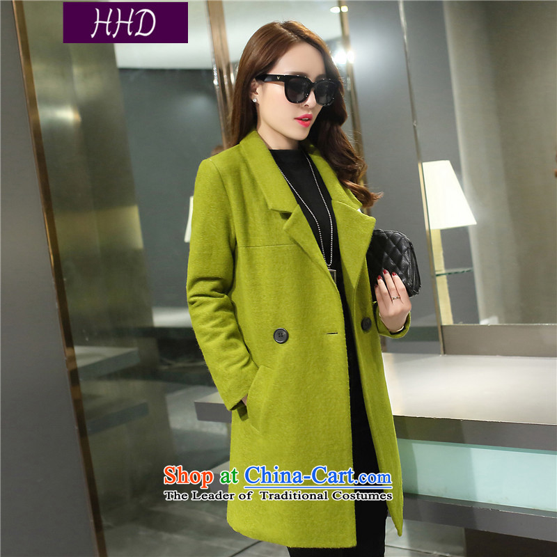 Hhds 2015 autumn and winter coats gross new female Korean? large stylish women in reverse collar Sau San gross? The long cotton jacket female gray L,hhd,,, shopping on the Internet