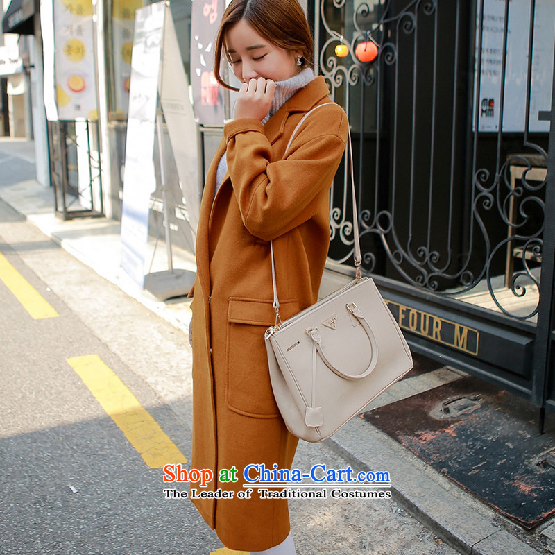 Elizabeth City : 2015 winter clothing new graphics thin Korean Sau San Mao jacket girl in long?) thick suits for larger wool coat S8191 gross? M 100-115, orange sa wooden city shopping on the Internet has been pressed.