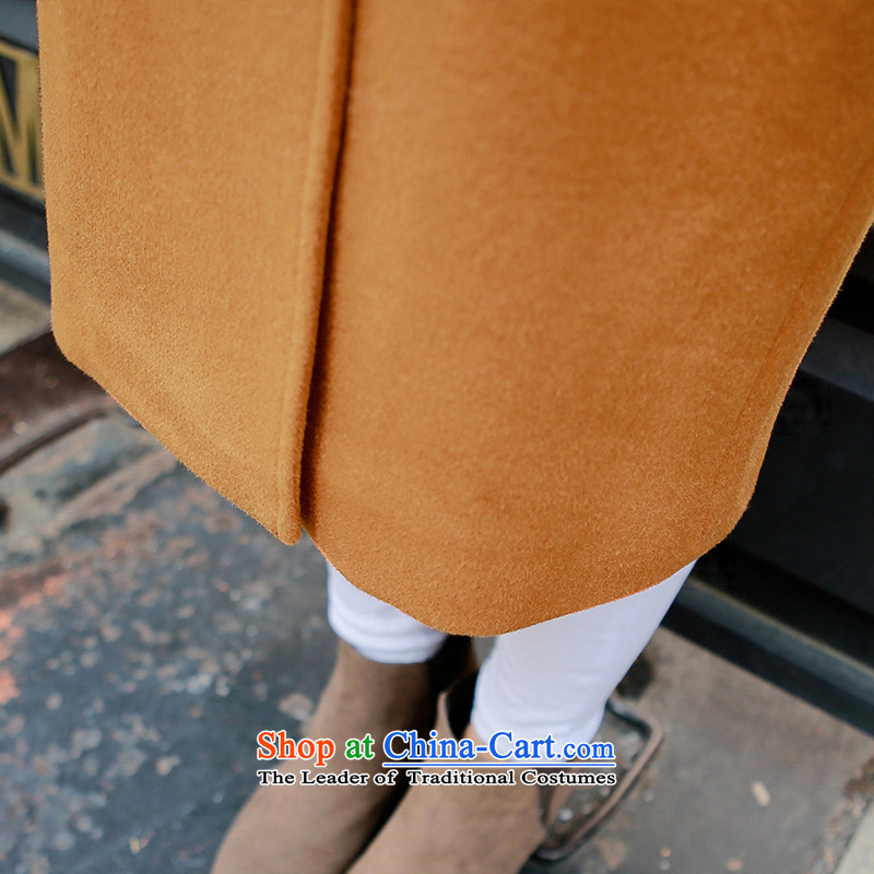 Elizabeth City : 2015 winter clothing new graphics thin Korean Sau San Mao jacket girl in long?) thick suits for larger wool coat S8191 gross? M 100-115, orange sa wooden city shopping on the Internet has been pressed.