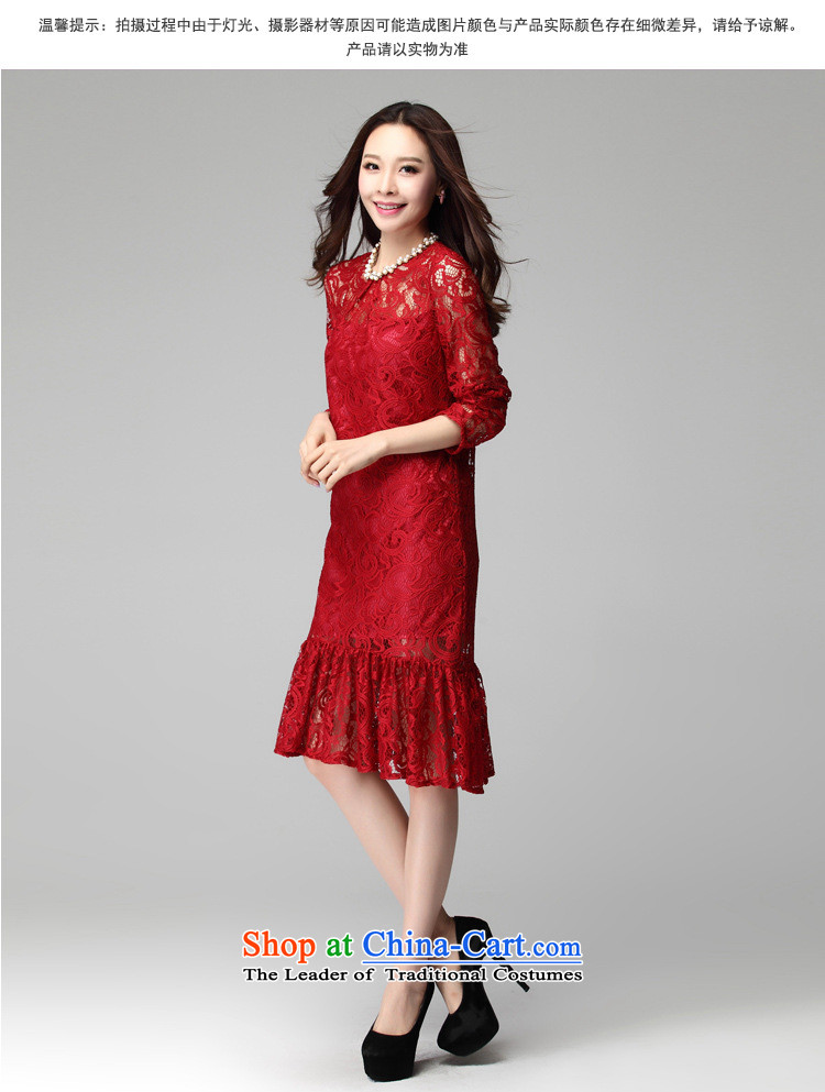 Indulge large long-sleeved blouses and lace dresses Korean version installed on thin mm autumn new billowy flounces and bows service pack Black XXXL picture, prices, brand platters! The elections are supplied in the national character of distribution, so action, buy now enjoy more preferential! As soon as possible.