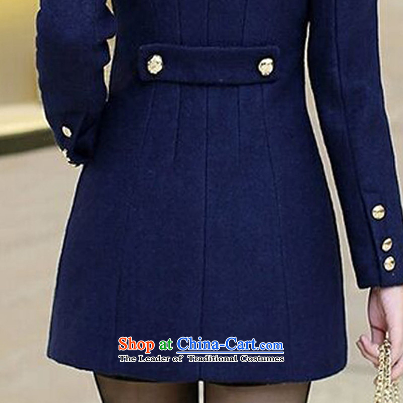 In accordance with the Korean homes? female jacket coat Hair Fall/Winter Collections new Korean knocked color thick hair for long Sau San, a wool coat female H520 navy , L, Korea in accordance with the present premises has been pressed shopping on the Int