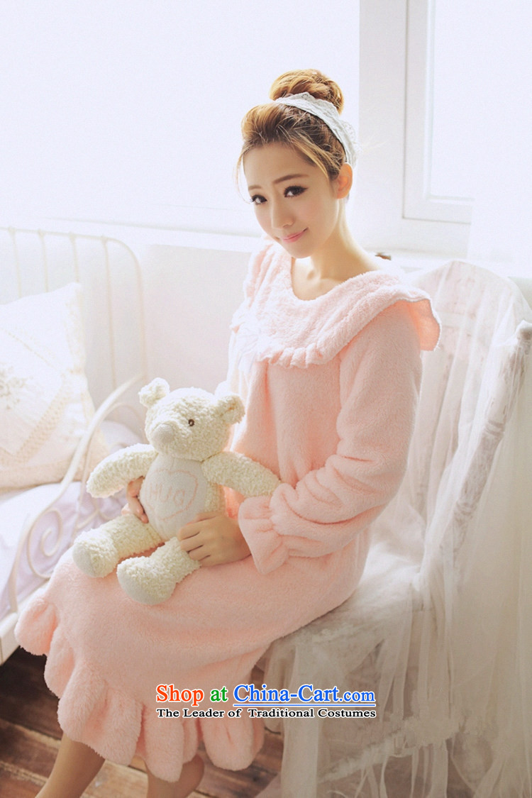 2015 Autumn Winter Korean to increase women's code thick mm thick thick long-sleeved sister relaxd bathrobe homewear 200 catties of autumn lovely pajamas Bubblegum Pink color pictures, price burden XXXL165-200, brand platters! The elections are supplied in the national character of distribution, so action, buy now enjoy more preferential! As soon as possible.