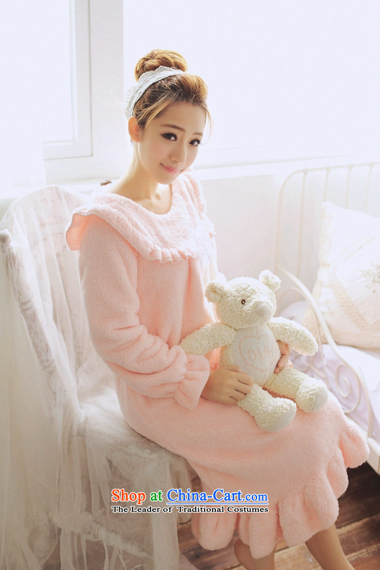 2015 Autumn Winter Korean to increase women's code thick mm thick thick long-sleeved sister relaxd bathrobe homewear 200 catties of autumn lovely pajamas Bubblegum Pink color pictures, price burden XXXL165-200, brand platters! The elections are supplied in the national character of distribution, so action, buy now enjoy more preferential! As soon as possible.