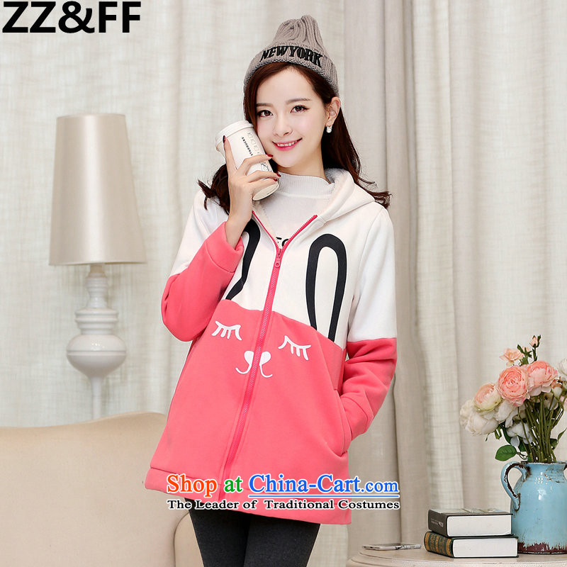 2015 Fall_Winter Collections Zz_ff Korean version of the new xl women 200 catties thick mm plus sweater jacket thick wool?XXL_ recommendations 140-165 peach catty_