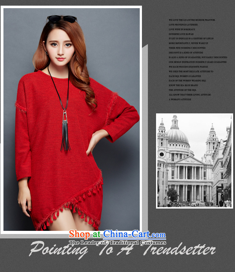 2015 Autumn and winter Zz&ff new larger female thick mm irregular flows of long-sleeved loose video lanterns skirt thin dresses wine red XXXXXL( recommendations 180-200 catties) Picture, prices, brand platters! The elections are supplied in the national character of distribution, so action, buy now enjoy more preferential! As soon as possible.
