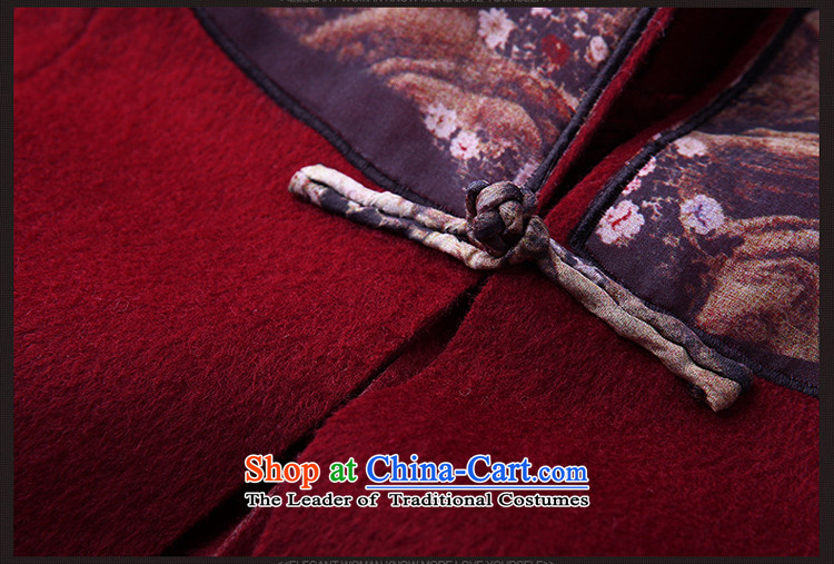El Nina 2015 autumn and winter China wind jacket for winter? gross a wool coat girl in long national temperament windbreaker wine red XL/170 picture, prices, brand platters! The elections are supplied in the national character of distribution, so action, buy now enjoy more preferential! As soon as possible.