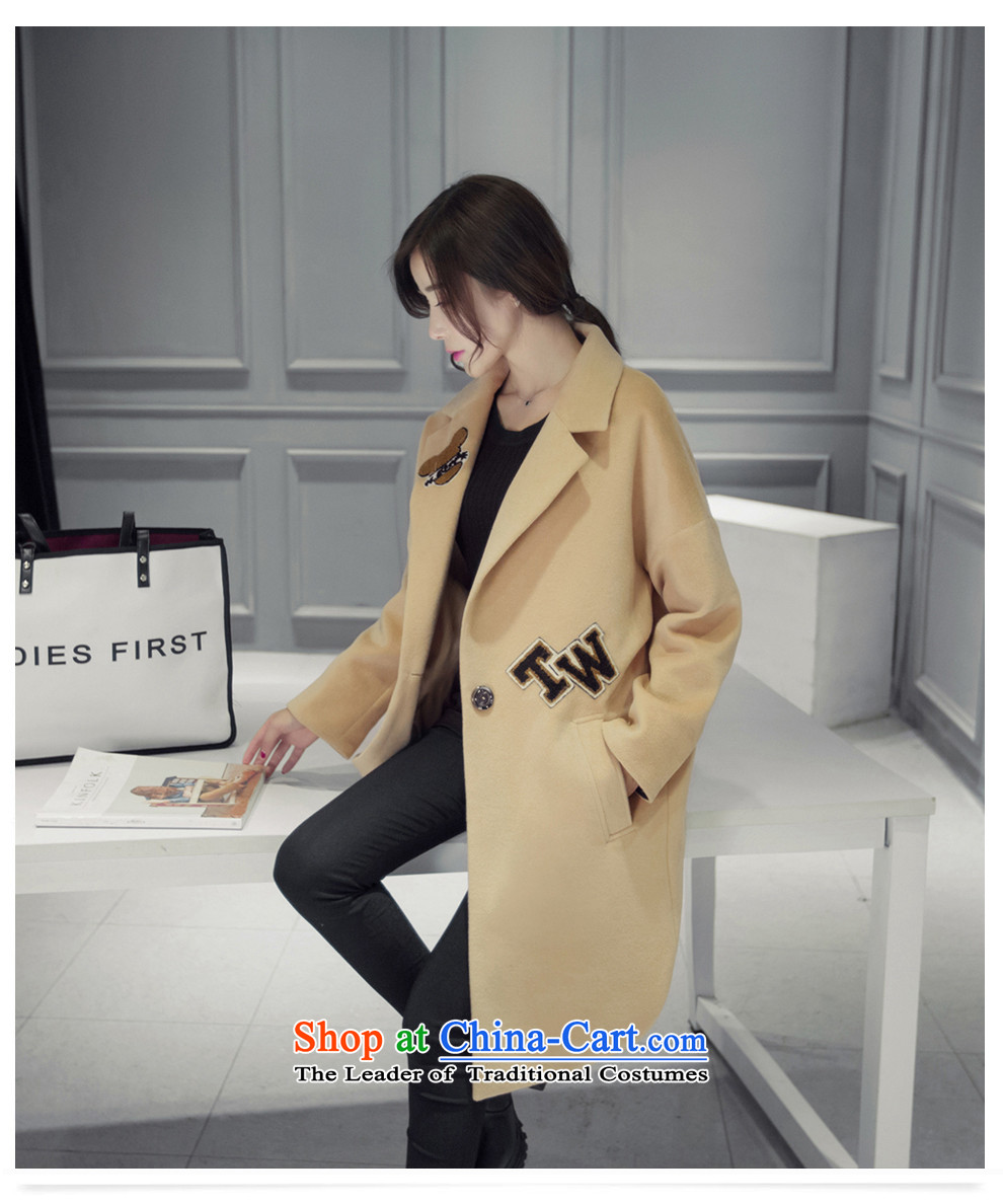 In the long hair of Korea? coats female version wool 2015 autumn and winter female new thick?? The large relaxd casual video thin horny-Sau San Mao jacket (thick plus? cotton, light gray) M=108 catty-120 catty picture, prices, brand platters! The elections are supplied in the national character of distribution, so action, buy now enjoy more preferential! As soon as possible.