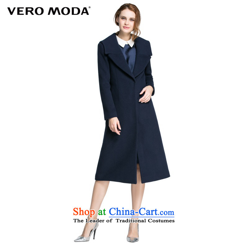 Vero moda minimalist-crisp pure color thick large lapel Foutune of long coats |315427016 gross? 030 Blue160_80A_S