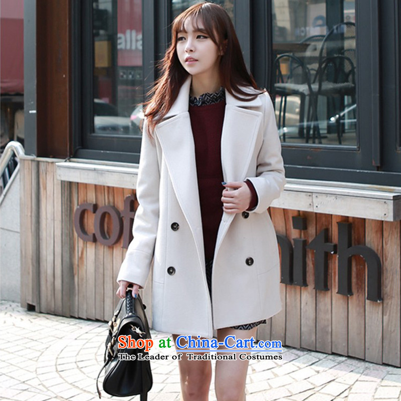 Tie-wool coat female jacket won? Edition cashmere windbreaker, long winter 2015 New White S, Mazar-e-family shopping on the Internet has been pressed.