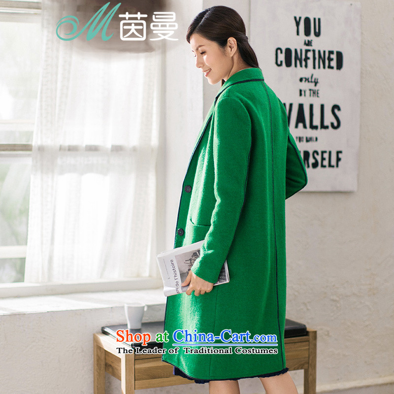 Athena Chu Cayman 2015 winter clothing new minimalist pure color long coats)? Mobile sutures minimalist coats female (8543210120?- Green M Athena Cayman (INMAN, DIRECTOR OF shopping on the Internet has been pressed.)