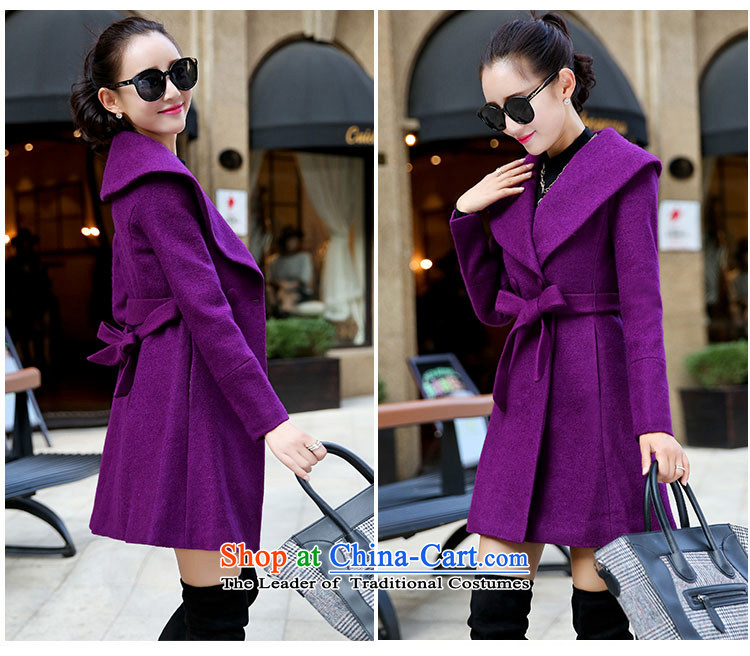 The Constitution of 2015, City Haneda autumn and winter Korean windbreaker a wool coat jacket, long coats of female purple XL? Picture, prices, brand platters! The elections are supplied in the national character of distribution, so action, buy now enjoy more preferential! As soon as possible.