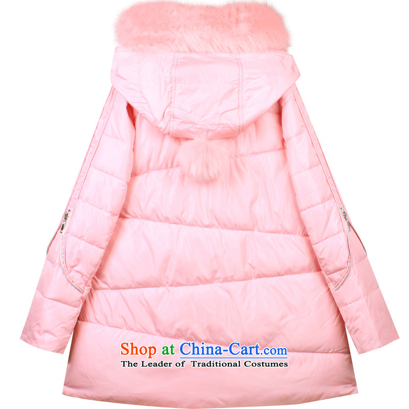 The sea route take the Korean words with cap A long, thick warm coat Zdm-c large commercial sea route spend 3XL, powder , , , shopping on the Internet
