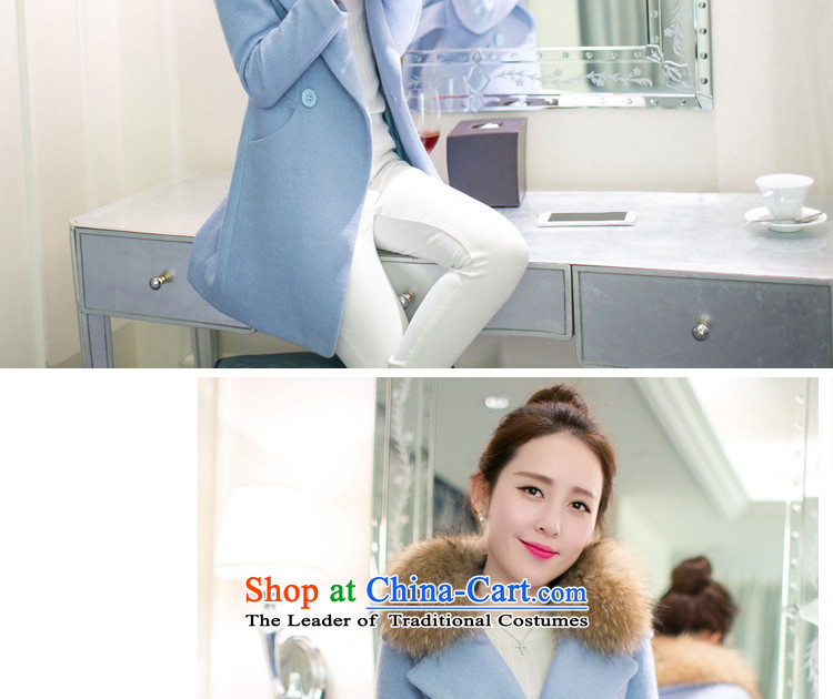The holy day average 2015 Ying autumn and winter new gross jacket version won? Long Sau San a wool coat S514 LIGHT BLUE S picture, prices, brand platters! The elections are supplied in the national character of distribution, so action, buy now enjoy more preferential! As soon as possible.