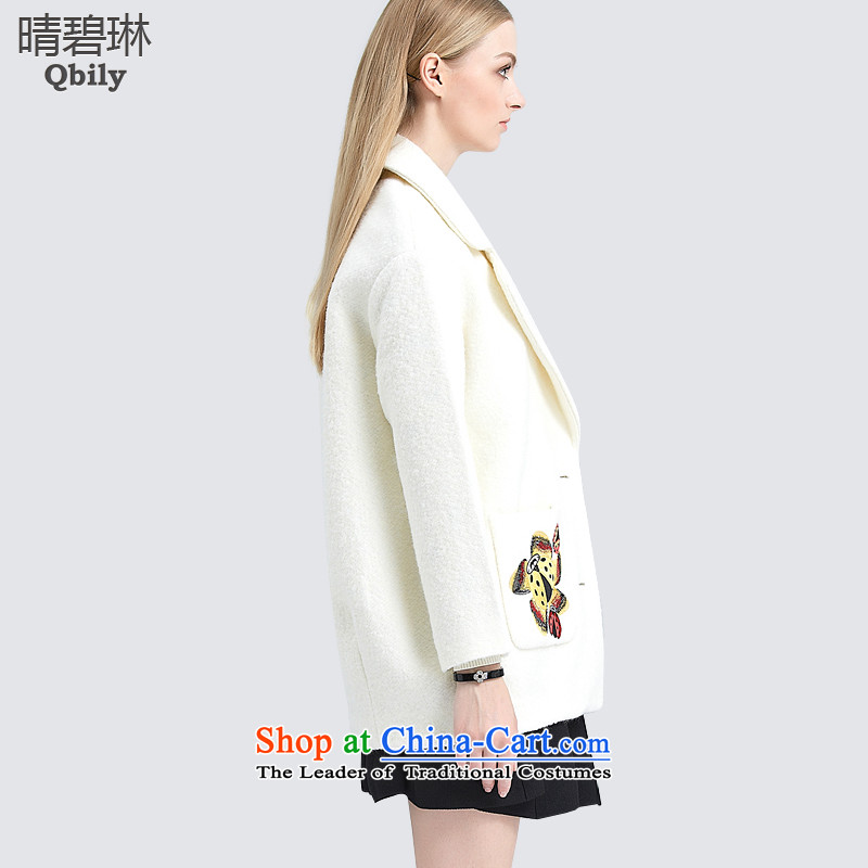 Sunny autumn 2015 Load Lin Pi-new products for women connected for long-sleeved calluses flip-embroidery in long hair? m white coats XS, sunny Pik-rim (qbily) , , , shopping on the Internet