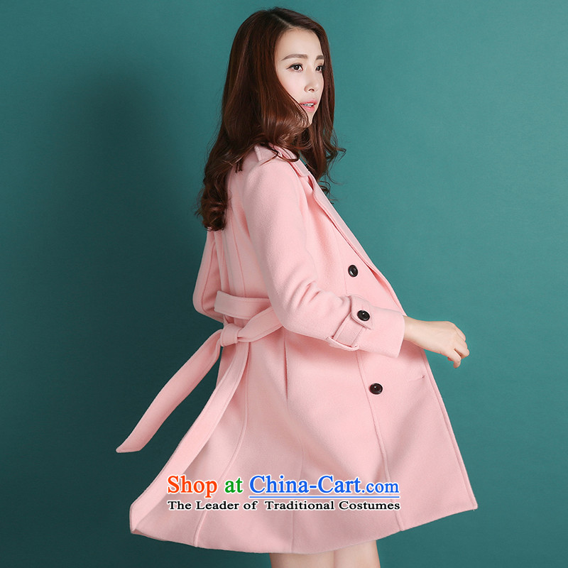 Song rabbit hair girl in the jacket? Long Sau San double-female Korean small incense wind wool a wool coat pink S song rabbit (GETU) , , , shopping on the Internet