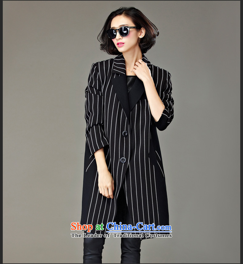 The Eternal Soo-To increase the number of female jackets winter 2015 new product expertise mm thick people fall/winter sister video in thin long suit 200 catties black and white stripes jacket, color pictures, prices, 2XL brand platters! The elections are supplied in the national character of distribution, so action, buy now enjoy more preferential! As soon as possible.