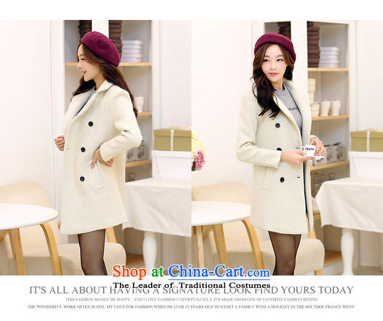 Visit Card gross coats female autumn and winter? 2015 Women's jacket Korean Sau San large thin in the video long wool cashmere overcoat m White L picture, prices, brand platters! The elections are supplied in the national character of distribution, so action, buy now enjoy more preferential! As soon as possible.