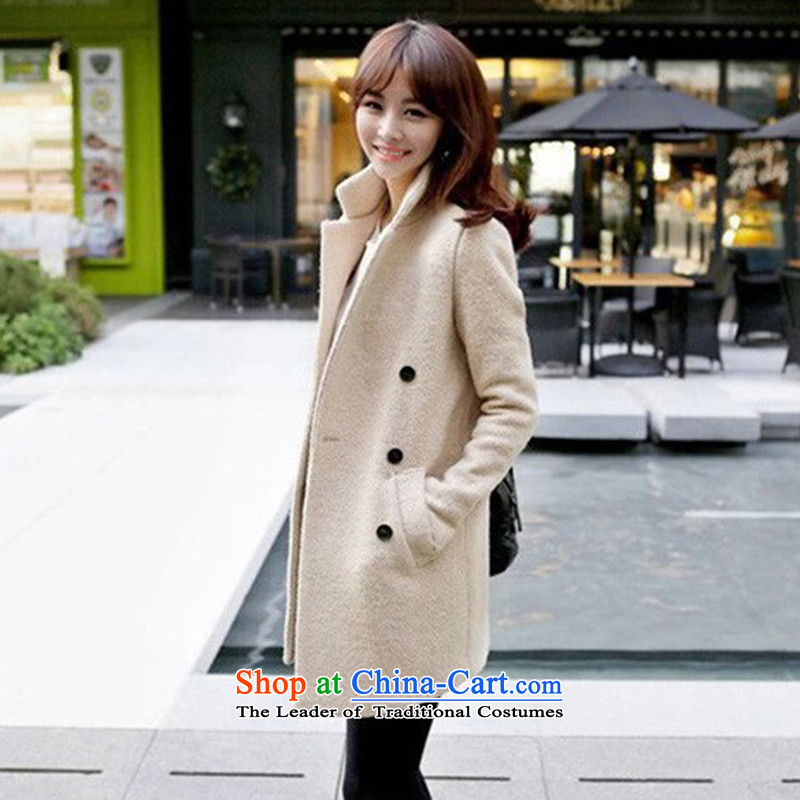 Visit Card gross coats female autumn and winter? 2015 Women's jacket Korean Sau San large thin in the video long wool cashmere overcoat m White L, visit OUMENGKA Card () , , , shopping on the Internet