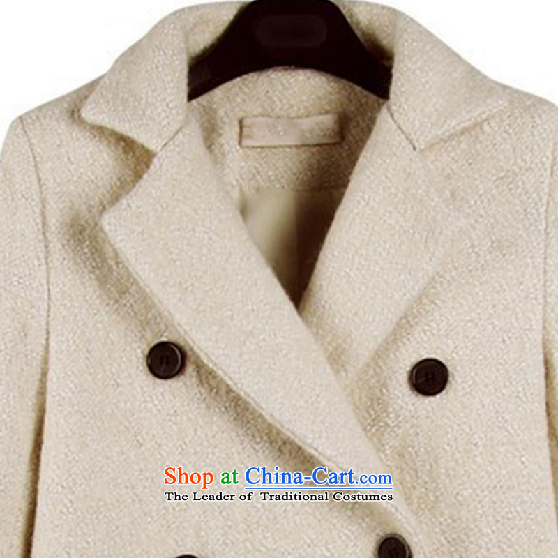 Visit Card gross coats female autumn and winter? 2015 Women's jacket Korean Sau San large thin in the video long wool cashmere overcoat m White L, visit OUMENGKA Card () , , , shopping on the Internet