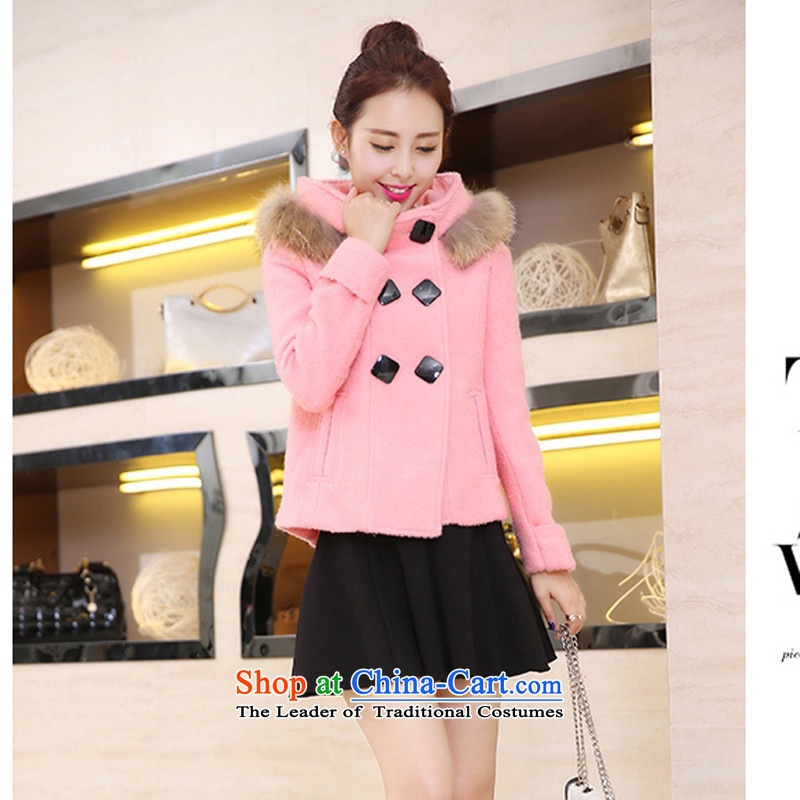 Plain-Tysan 2015 new winter clothing short Fleece Jacket female Korean? thick double-cap stingrays sub gross for Connie sub-coats pink M plain-Tysan shopping on the Internet has been pressed.