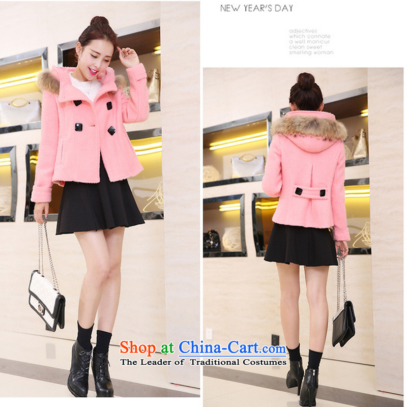 Plain-Tysan 2015 new winter clothing short Fleece Jacket female Korean? thick double-cap stingrays sub gross for Connie sub-coats pink M plain-Tysan shopping on the Internet has been pressed.
