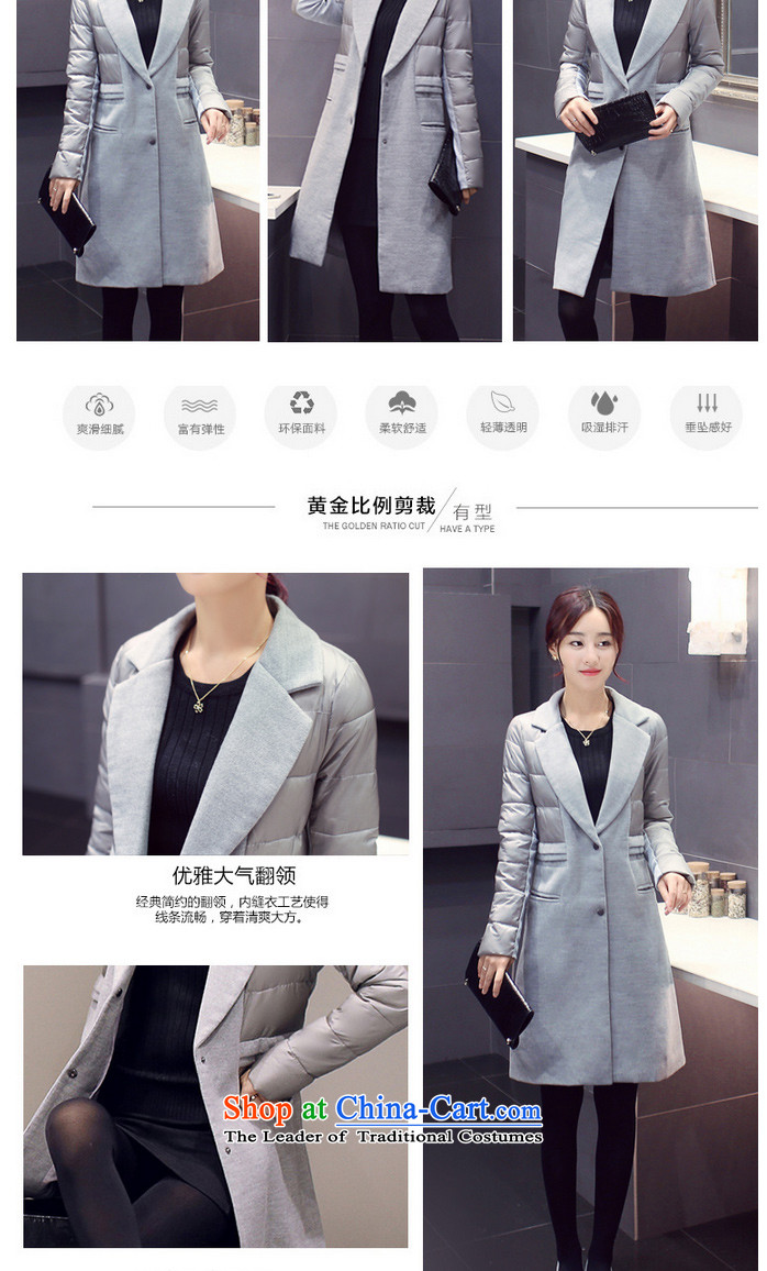 De-yuan by 2015 Fall/Winter Collections in the new Korean long thick stitching gross? coats female Sau San video thin temperament D143 jacket sub picture Connie color L picture, prices, brand platters! The elections are supplied in the national character of distribution, so action, buy now enjoy more preferential! As soon as possible.