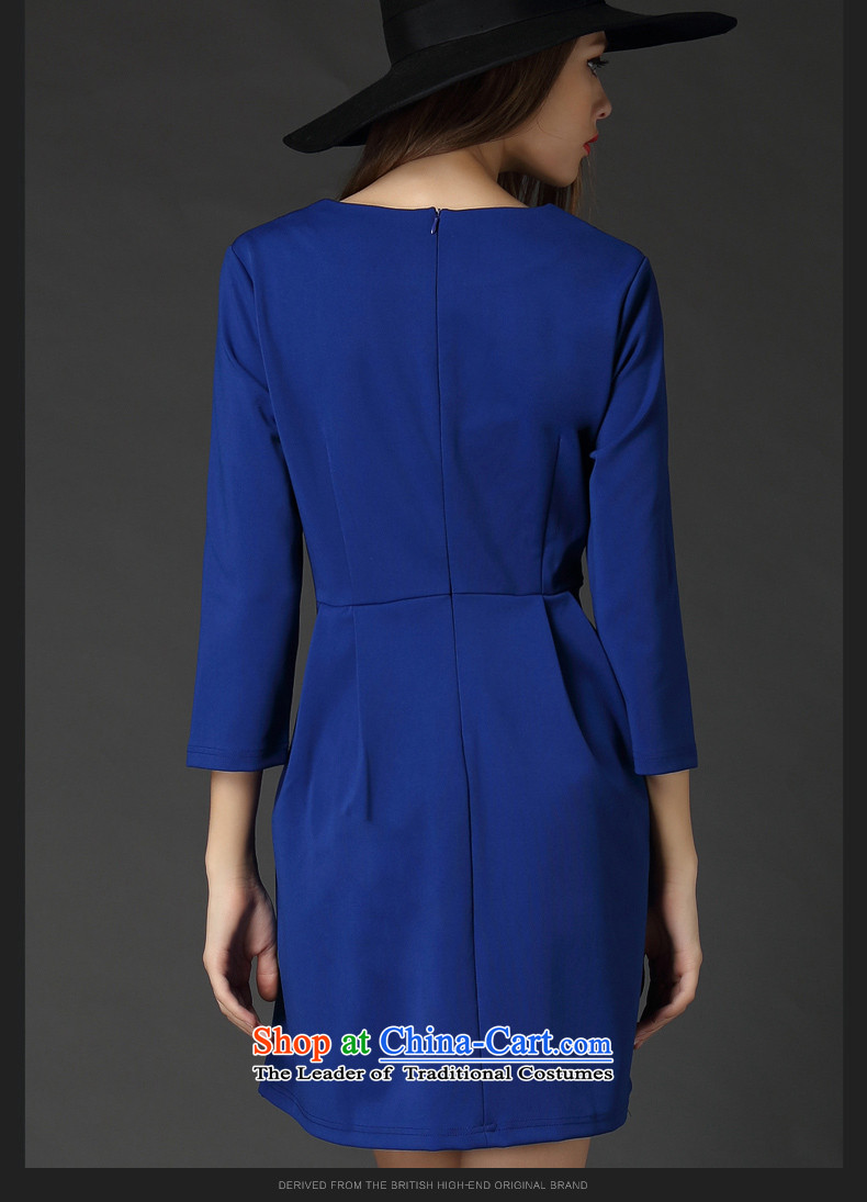 The Director of the women's code to increase the load new autumn 2015 Western minimalist solid color stitching graphics thin 7 cuff dresses 2536 large blue 5XL code around 922.747 200 pictures, prices, brand platters! The elections are supplied in the national character of distribution, so action, buy now enjoy more preferential! As soon as possible.